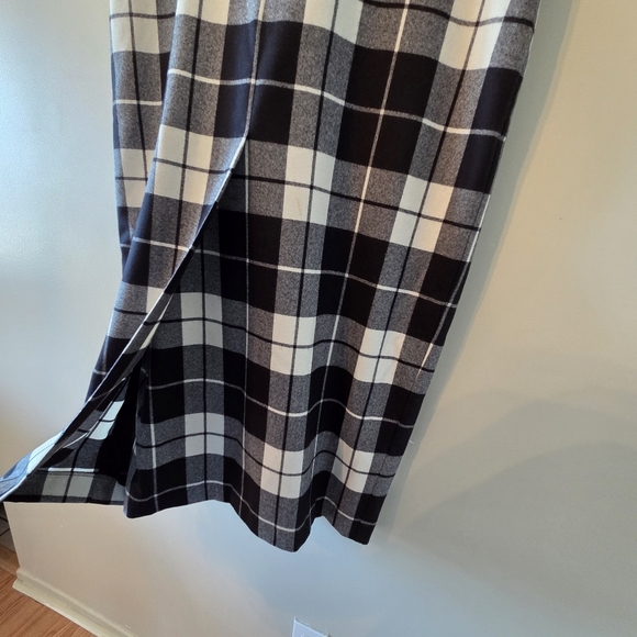 MaxMara Women's Wool Plaid Fall Winter Midi Sleeveless Professional Dress Sz 14 - Picture 11 of 16